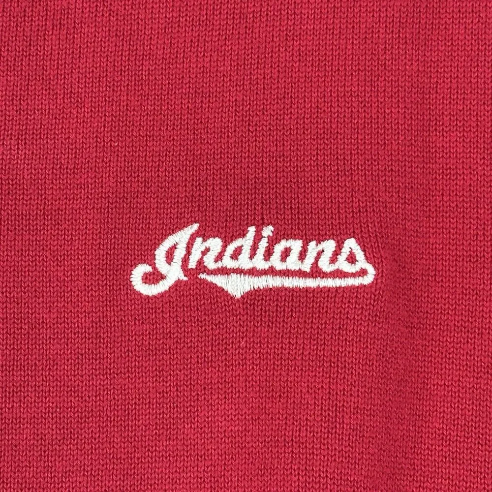 Vtg 90s Cleveland Indians Sweater Vest Mens XL Red Pima Cotton MLB Baseball RARE